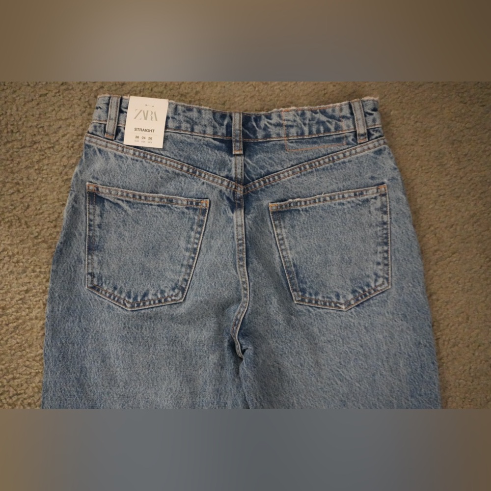 Zara Straight Leg Jeans - Light Blue